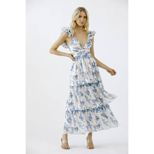 Classic Tea Party Ruffle Maxi Dress