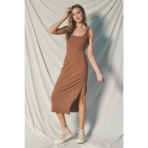 Ribbed Knit Sleeveless Maxi Dress