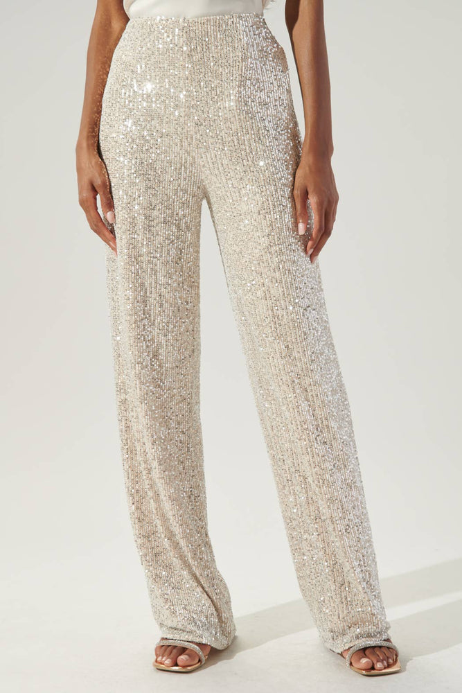 Friday Nights High Waisted Sequin Pants