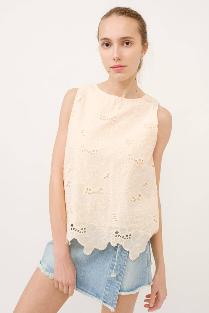 Flower Embroidery Top