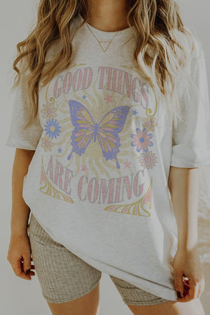 Good Things Are Coming Retro Oversized T Shirt