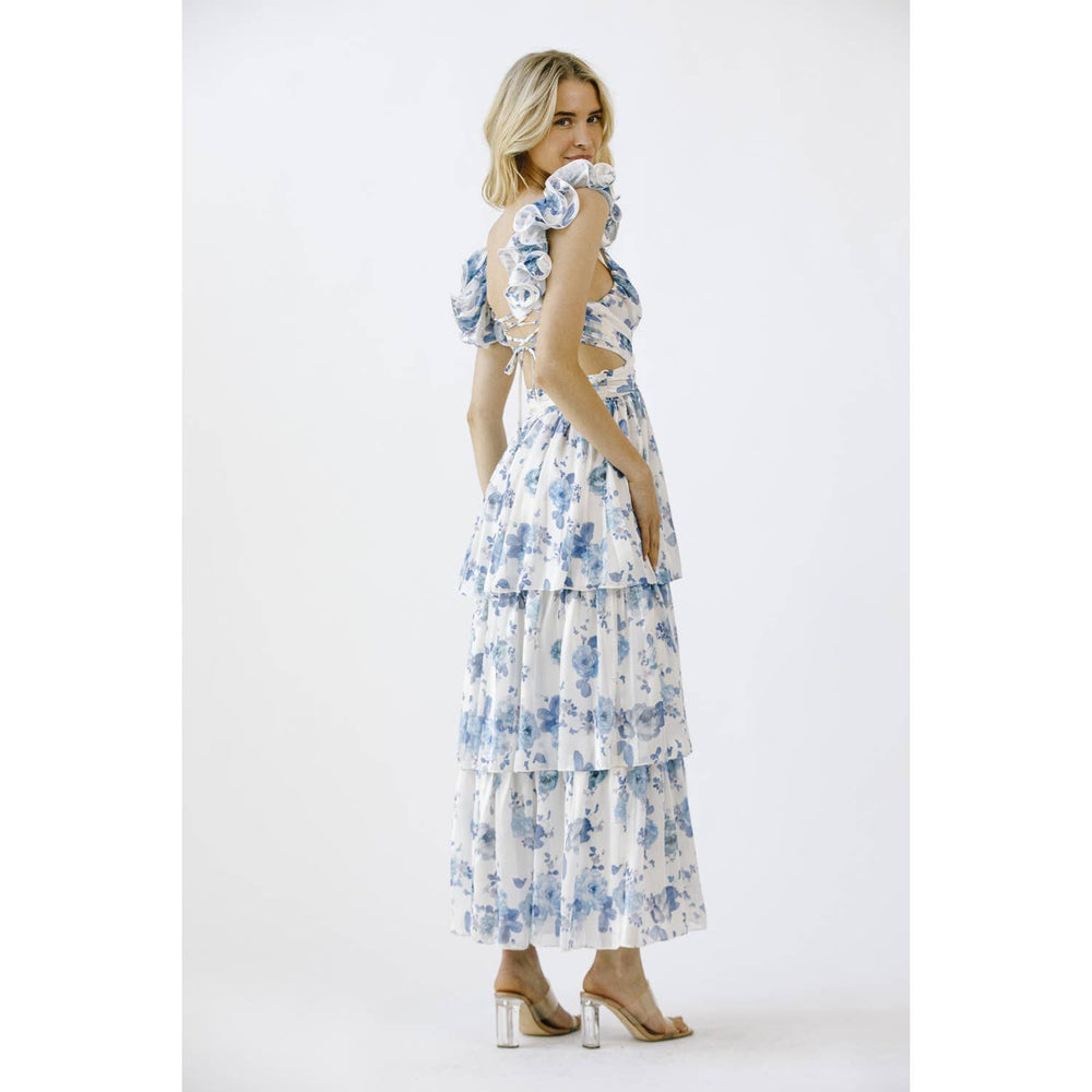 Classic Tea Party Ruffle Maxi Dress