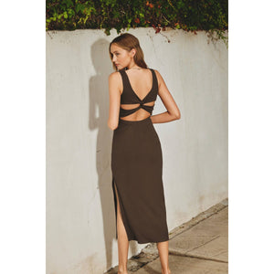 Ribbed Knit Sleeveless Maxi Dress