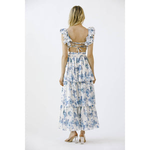 Classic Tea Party Ruffle Maxi Dress