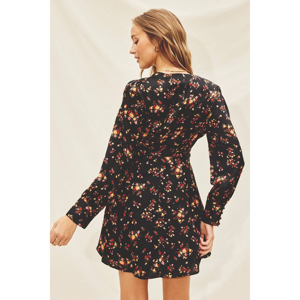 Midnight Flower Garden Mini Dress