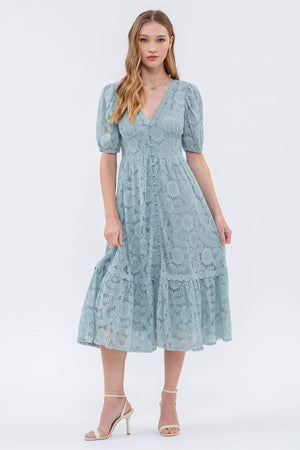 Tea Time Lace Midi Dress