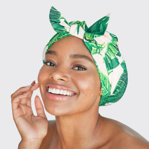 Luxury Shower Cap - Palm Print