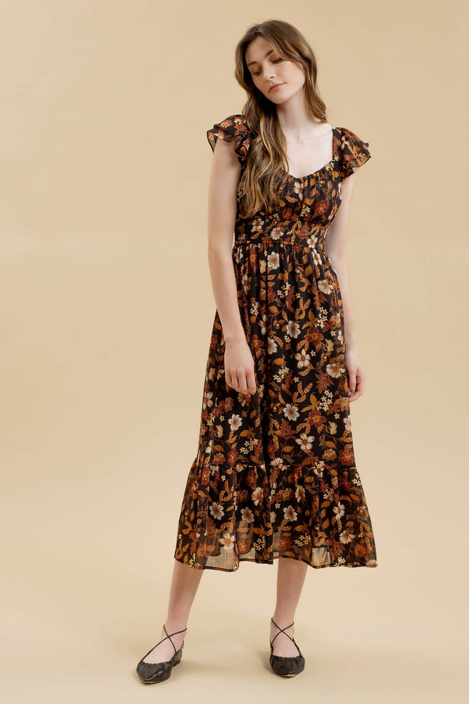 Harvest Florals Midi Dress