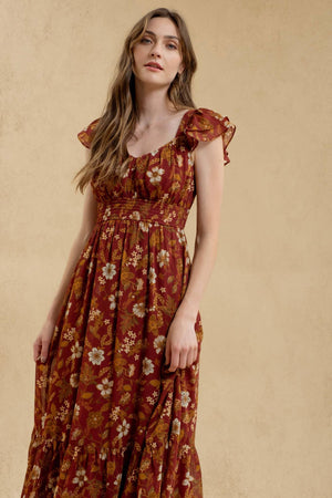 Harvest Florals Midi Dress