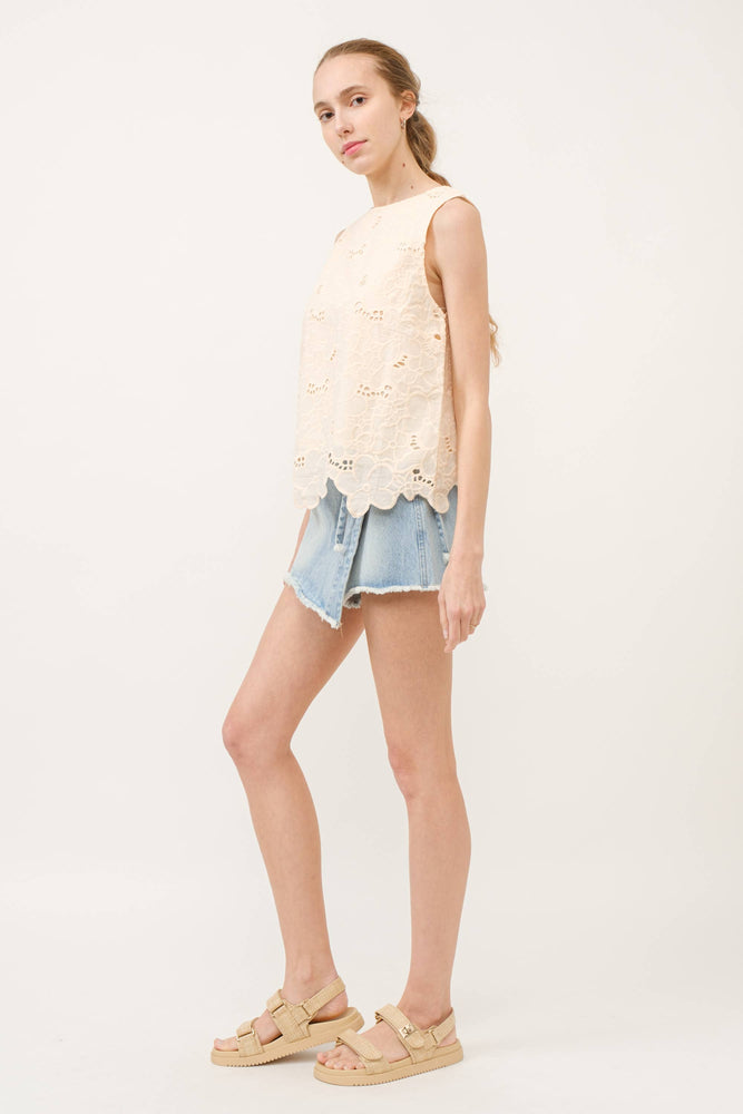 Flower Embroidery Top