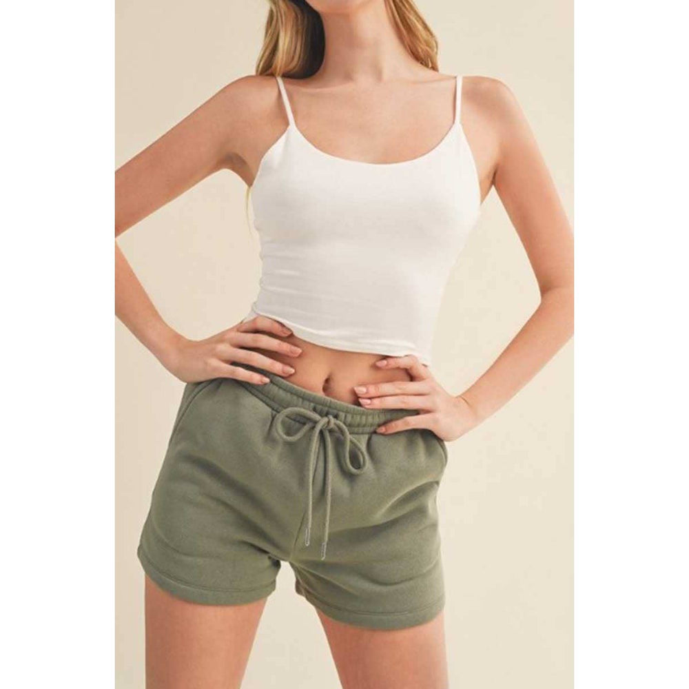 Double Layered Scoop Neck Crop Cami Top