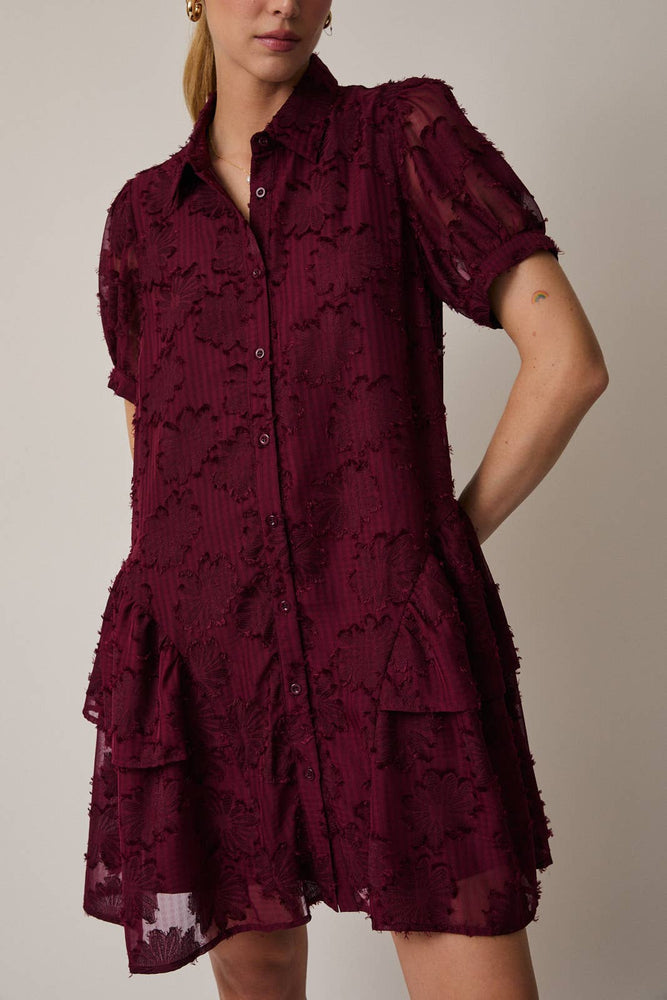 Cranberry Season Flounce Dress