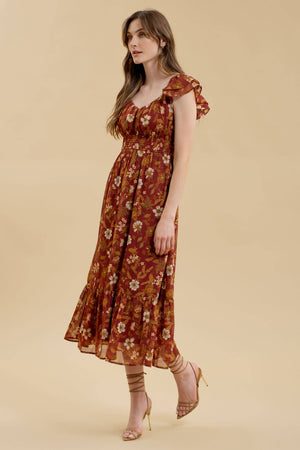 Harvest Florals Midi Dress