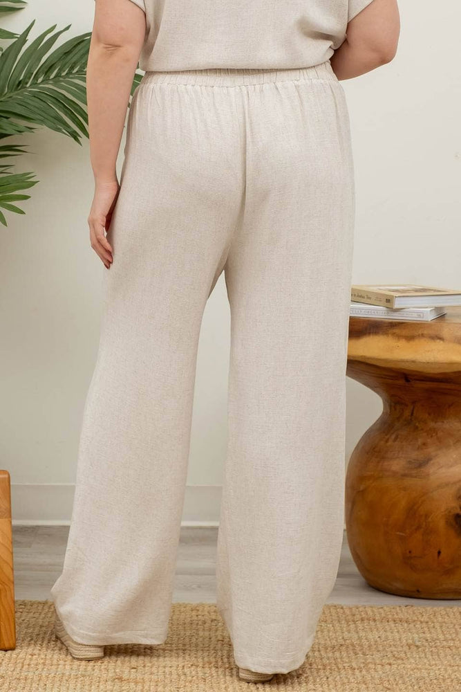 Plus Naturally Chic High Waisted Linen Pants