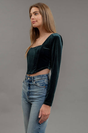 Demure Velvet Corset Top