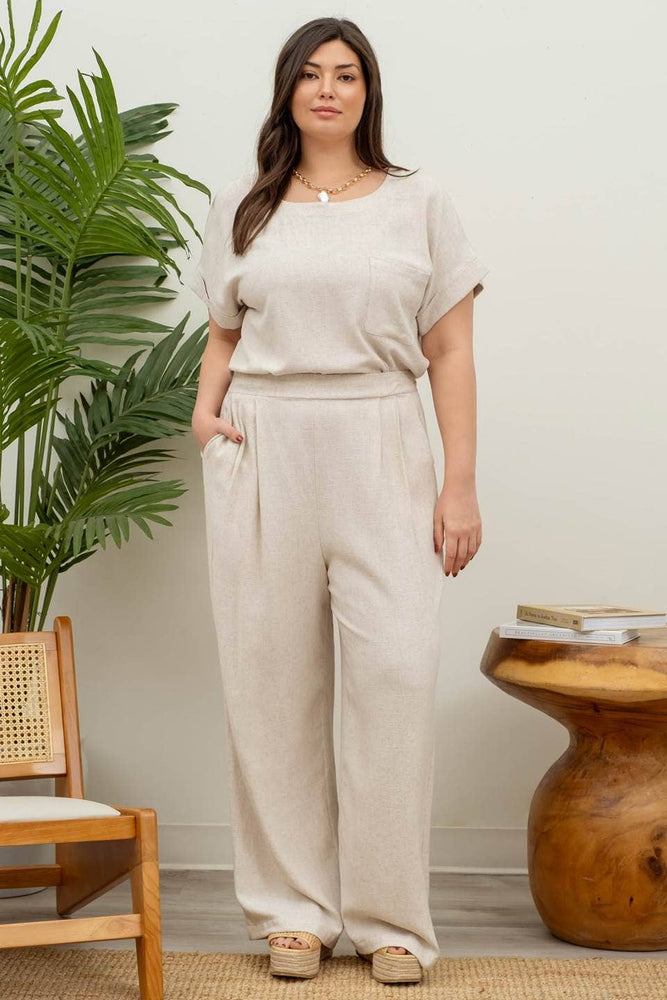 Plus Naturally Chic High Waisted Linen Pants