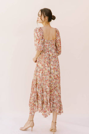 Floral Abundance Puff Sleeve Dress