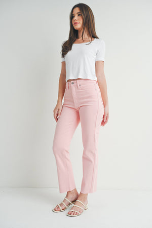 Feeling Blushed Cut Off Crop Straight Leg