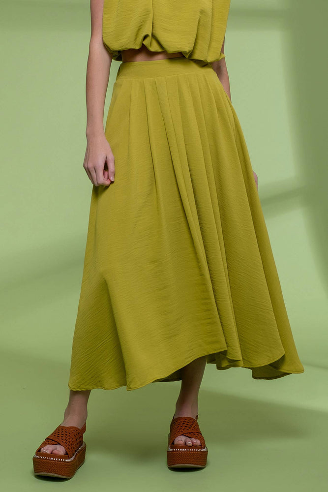 Art Gallery Box Pleated Midi Skirt