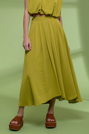 Art Gallery Box Pleated Midi Skirt