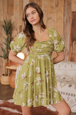 Sunny Afternoon Puff Sleeve Dress