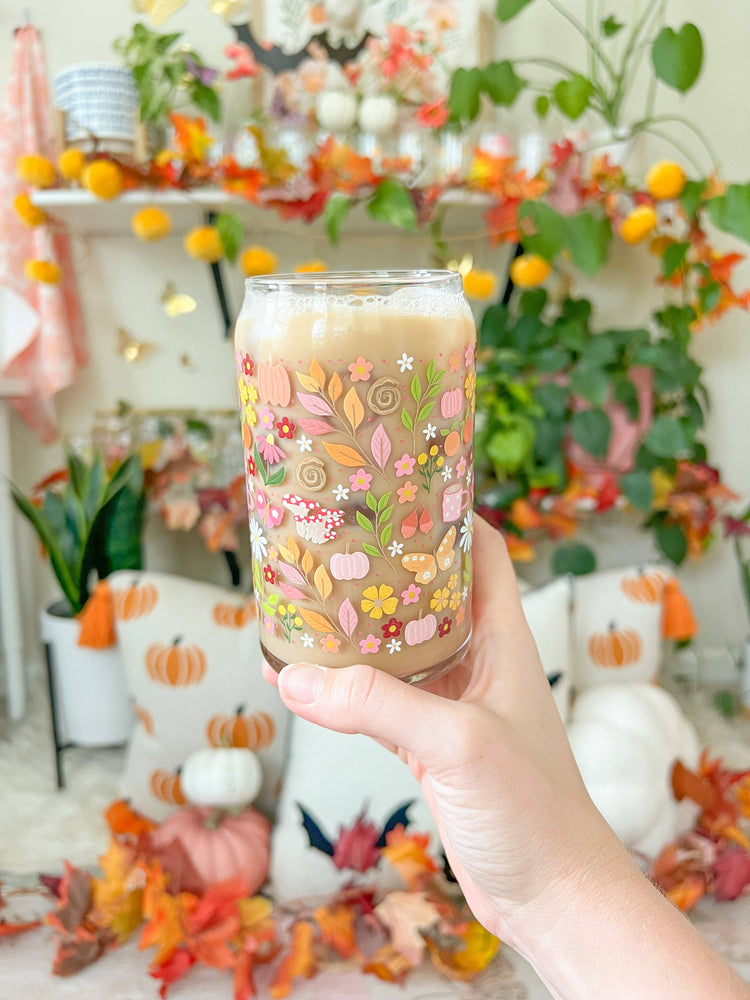 16oz Fall Garden Glass