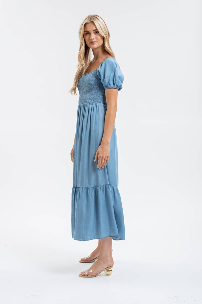 Perfect Morning Chambray Midi Dress