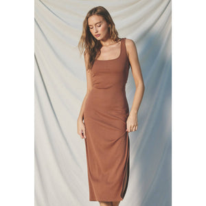 Ribbed Knit Sleeveless Maxi Dress