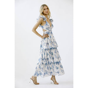 Classic Tea Party Ruffle Maxi Dress