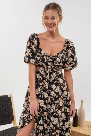 Fresh Cut Flowers Midi Dress