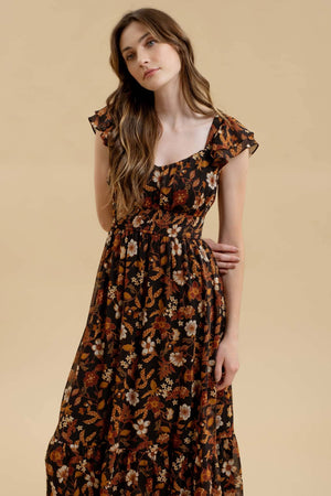 Harvest Florals Midi Dress