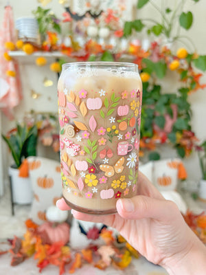 16oz Fall Garden Glass