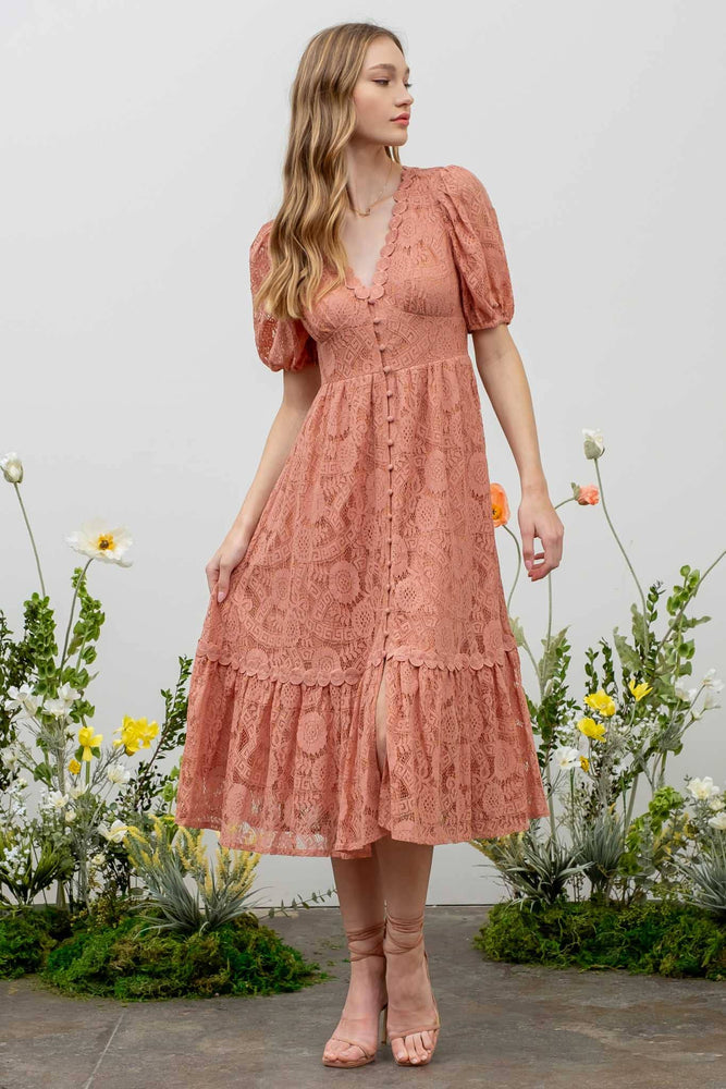 Tea Time Lace Midi Dress