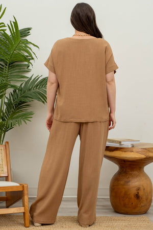 Plus Naturally Chic Boxy Linen Top