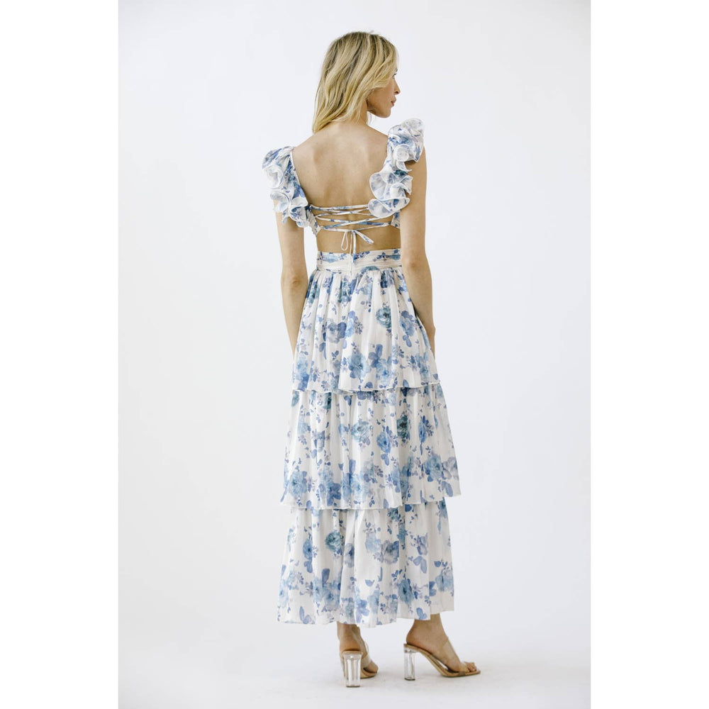 Classic Tea Party Ruffle Maxi Dress