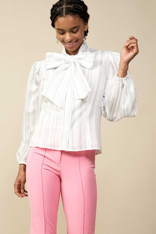 Oceanside Bow Tie Stripe Top