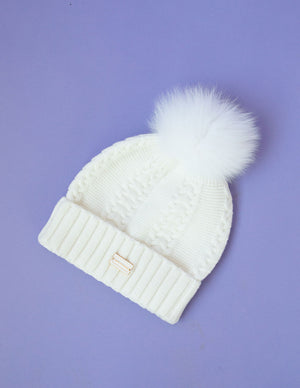 Cozy Knit Pom Pom Toque