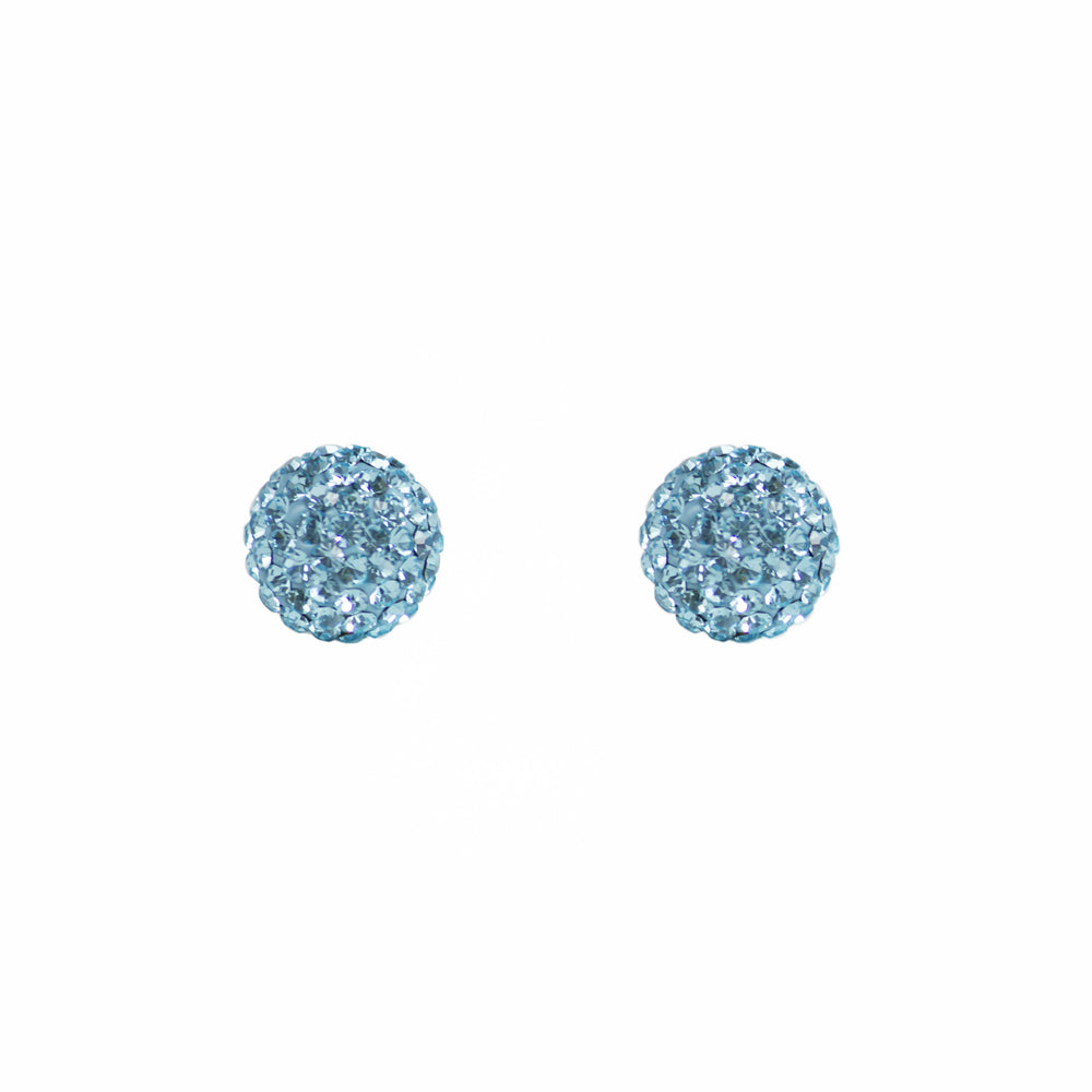 Park and Buzz radiance stud. Sparkle ball earrings. Hillberg and Berk. Canadian Brand. Glitter ball earrings. Aquamarine blue sparkle earrings jewelry jewellery. Valentines gift.