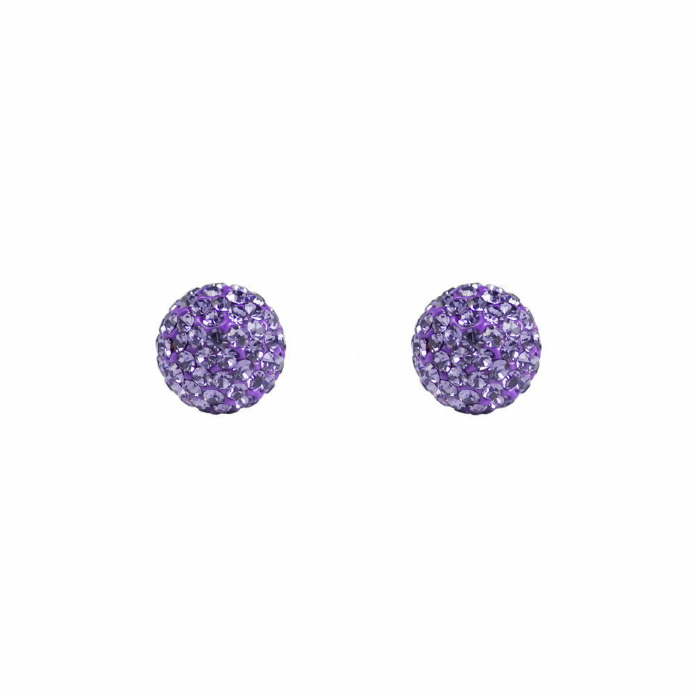 Park and Buzz radiance stud. Sparkle ball earrings. Hillberg and Berk. Canadian Brand. Glitter ball earrings. Grape purple sparkle earrings jewelry jewellery. Valentines gift.