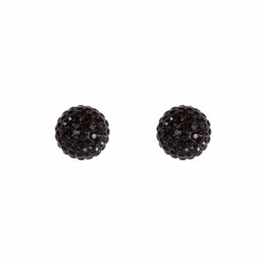 Park and Buzz radiance stud. Sparkle ball earrings. Hillberg and Berk. Canadian Brand. Glitter ball earrings. Black sparkle earrings jewelry jewellery