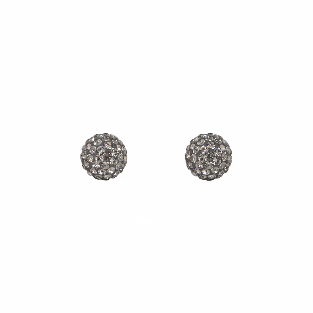 Park and Buzz radiance stud. Sparkle ball earrings. Hillberg and Berk. Canadian Brand. Glitter ball earrings. Charcoal sparkle earrings jewelry jewellery