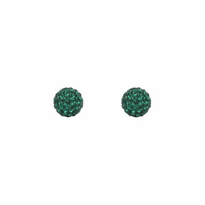 Park and Buzz radiance stud. Sparkle ball earrings. Hillberg and Berk. Canadian Brand. Glitter ball earrings. Emerald Green sparkle earrings jewelry jewellery. Valentines gift. Saskatchewan roughriders earrings