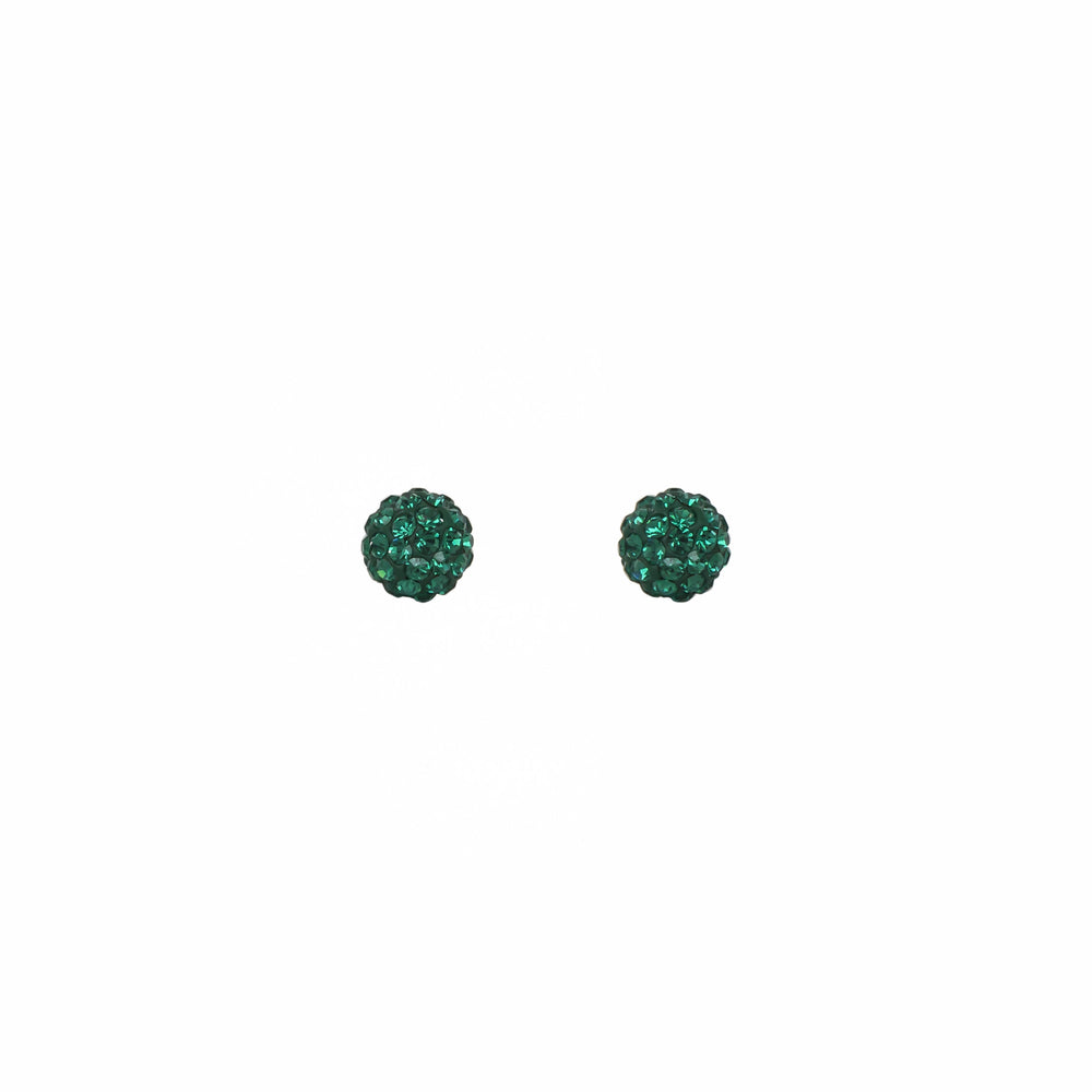 Park and Buzz radiance stud. Sparkle ball earrings. Hillberg and Berk. Canadian Brand. Glitter ball earrings. Emerald Green sparkle earrings jewelry jewellery. Valentines gift. Saskatchewan roughriders earrings