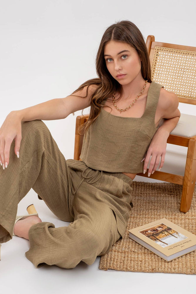 Silky Crinkle Cargo Pants