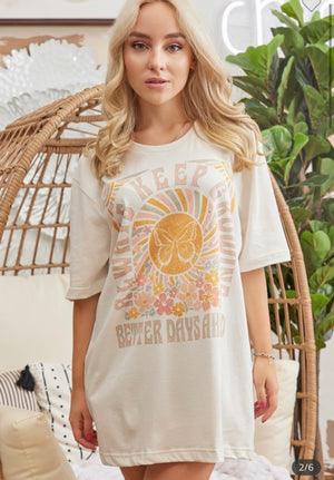 Always Keep Growing Retro Oversized T Shirt