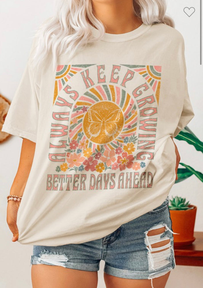 Always Keep Growing Retro Oversized T Shirt