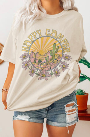 Happy Camper Retro Oversized T Shirt